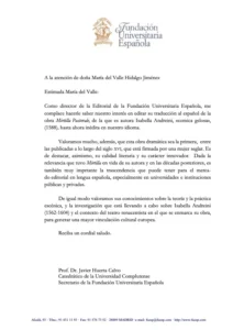 Carta Fundación Universitaria