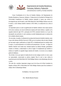Carta de apoyo Mirella